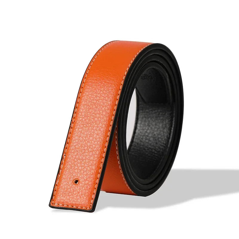 Luxury Brand Belts No Buckle Men High Quality Pin Smooth Buckle Male Straps without Buckle PU Leather Waistband No Buckle 3.8cm
