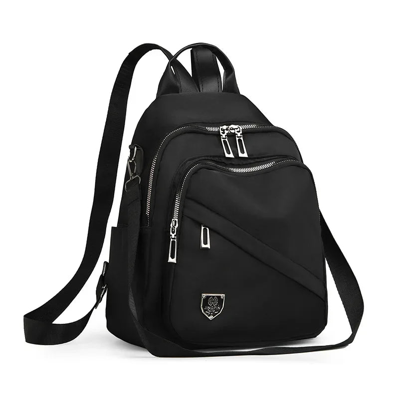 Backpack Large Capacity Multi Pocket Nylon Fabric Adjustable Straps Daily Commute Women Girls Trendy Casual