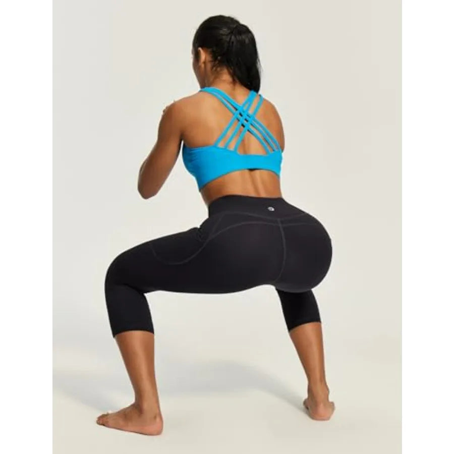 IUGA High Waisted Yoga Pants for Women with Pockets Capri Leggings for Women Workout Leggings for Women Yoga Capris