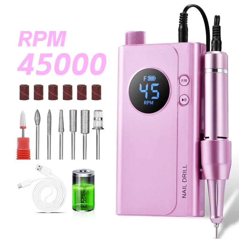 Cosprysmal Cordless Electric Nail Drill with Adjustable Speed for Manicures