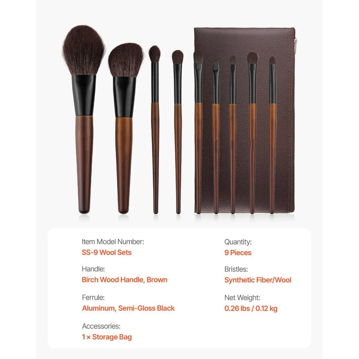 VEVOR Professional Makeup Brush Set with Soft Bristles for Flawless Blending