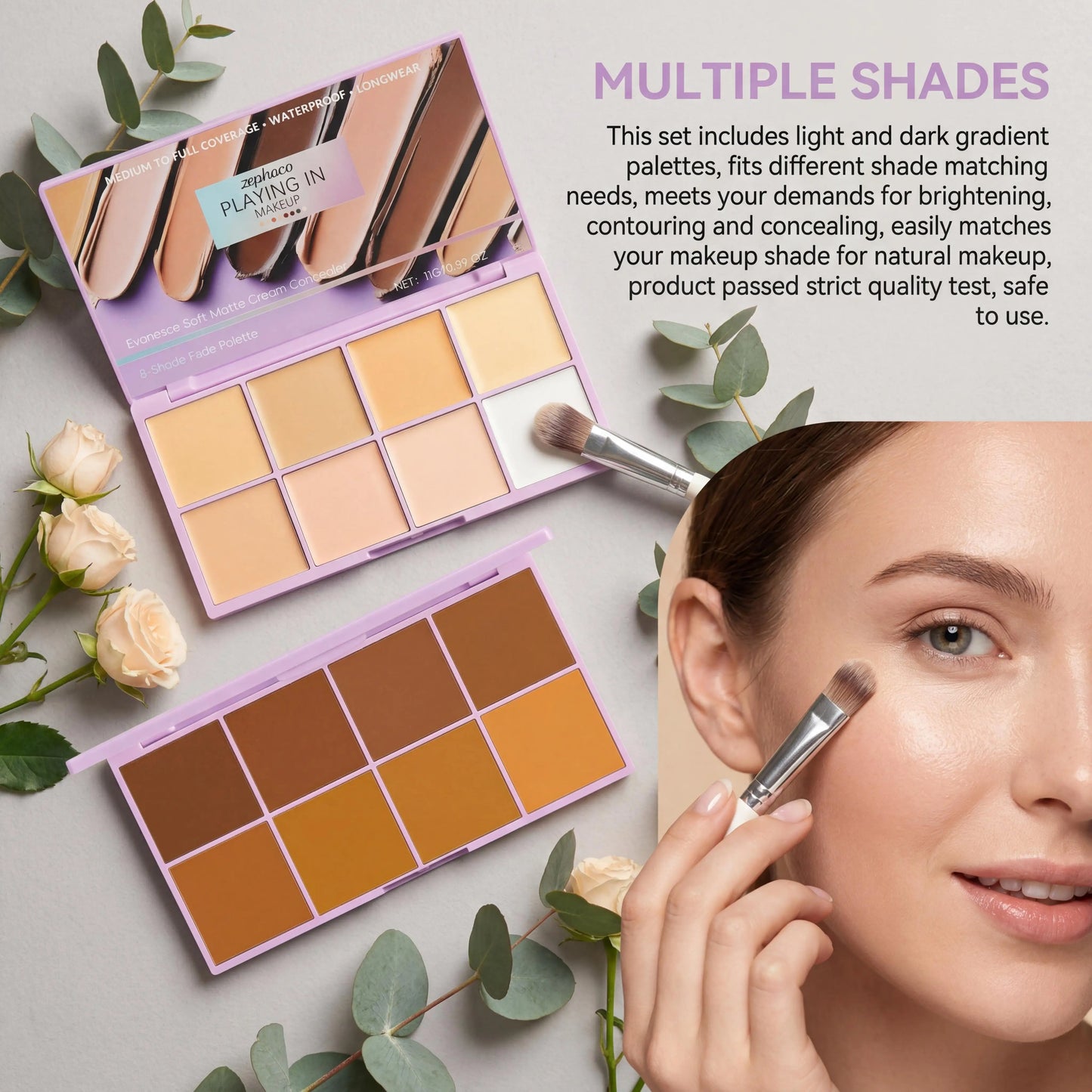 Zephoco Soft Matte Cream Concealer Long Lasting Waterproof Matte Reduces Dark Circles Improve Skin Redness Smooth Transparent Makeup