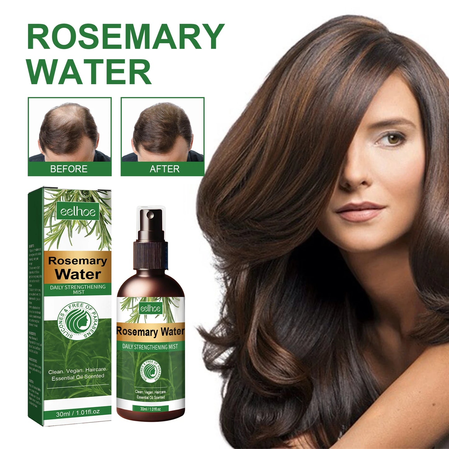Eelhoe Rosemary Hair Growth Oil With Brush Nourishes Scalp