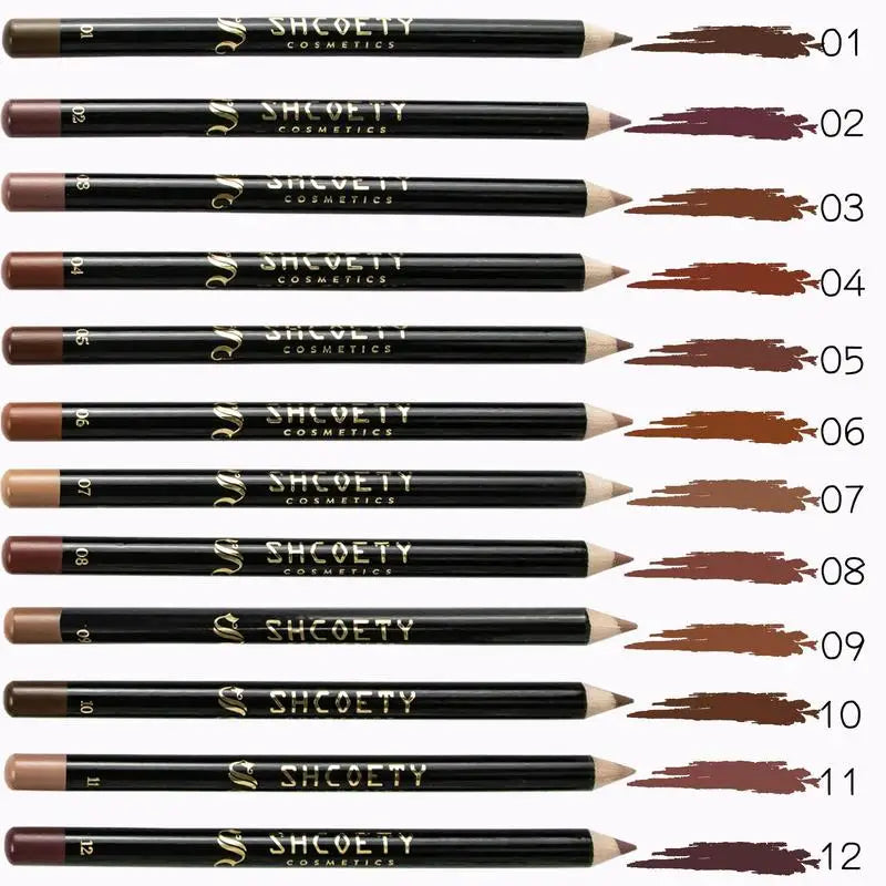 Lip Liner Pencil Set 12 Piece Professional Matte Lip Liner