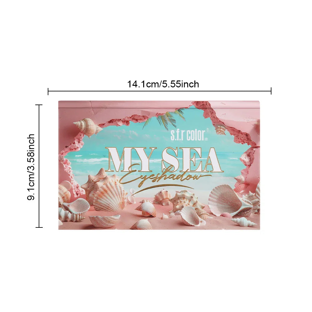 30 Shades My Sea Themed Colorful Eyeshadow Palette, Matte Shimmer Glitter Rainbow Bright Eye Shadow, Highly Pigmented Blendable Vibrant Eye Makeup for Festival Carnival Party