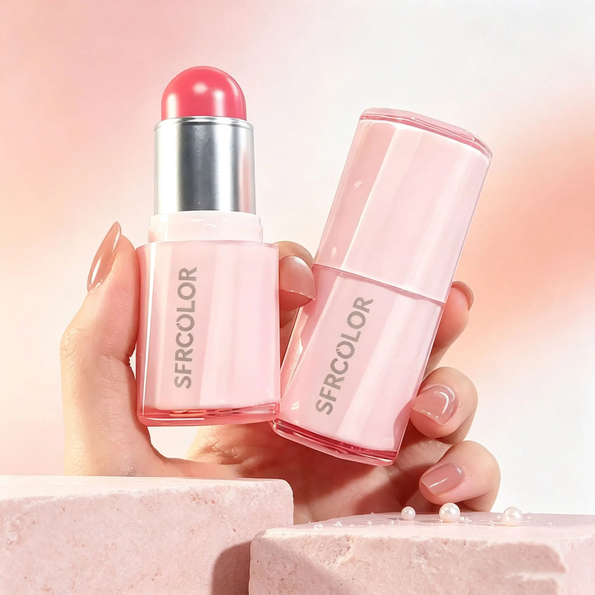 2 In 1 Blush Stick Lip Cheek Multi‑use Makeup Stick Cream Blush Waterproof Long Lasting Natural Blush Cream Stick Smooth Blush Contour Makeup Cosmetic for Daily Face Makeup
