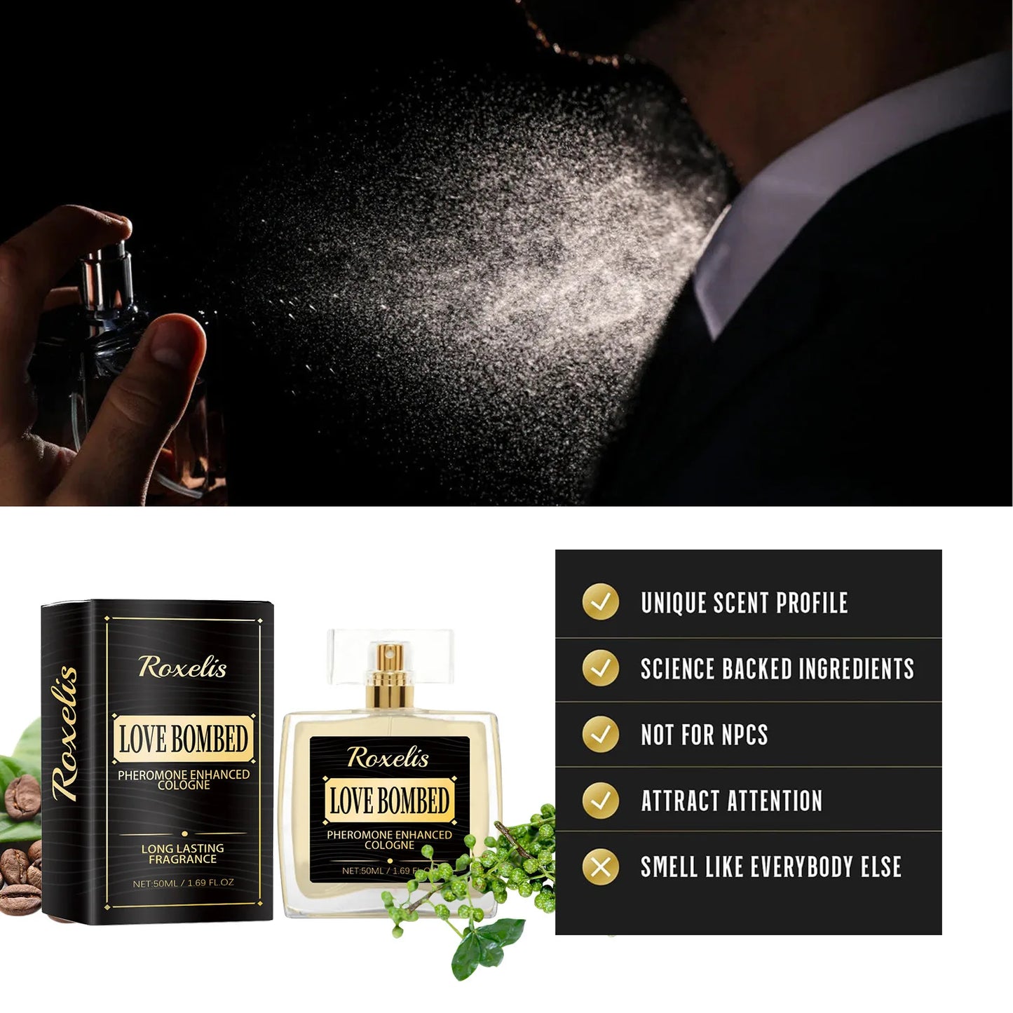 Roxelis Pheromone Perfume for Men Cologne Fragrance