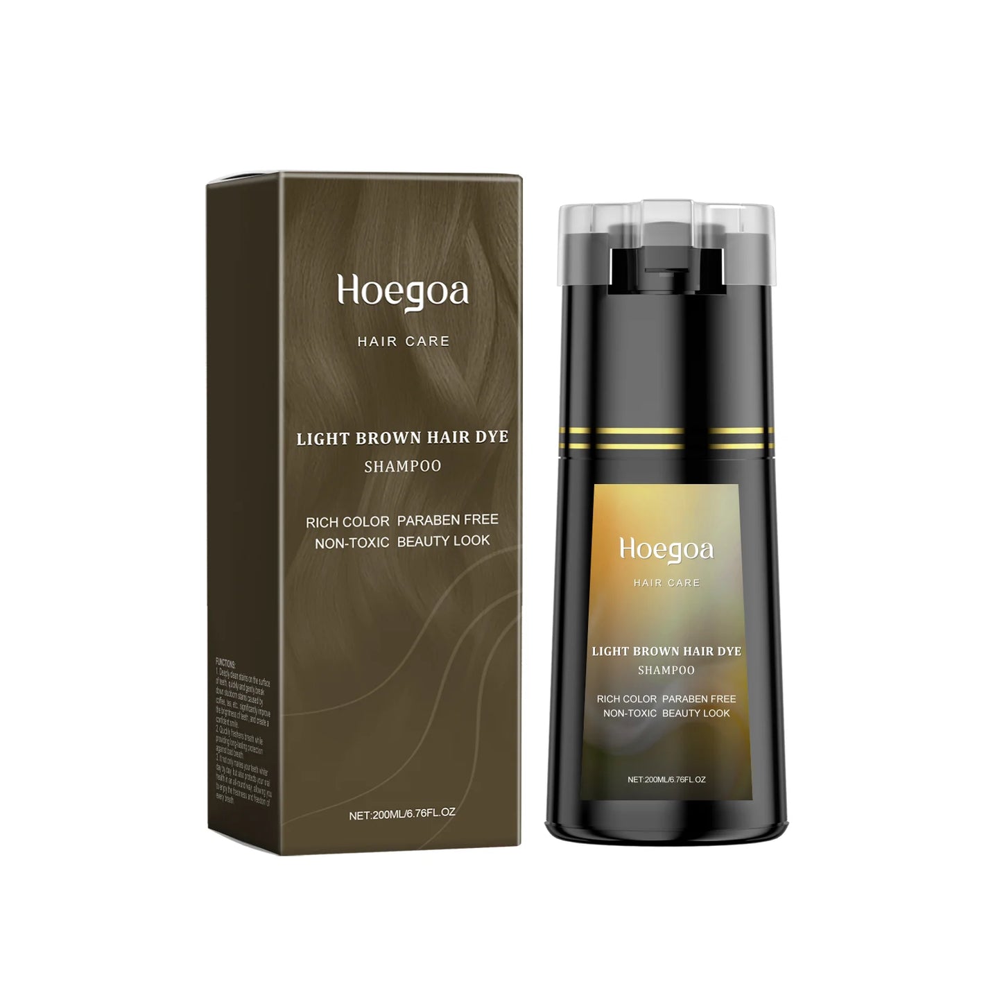 Hoegoa 200ml Hair Dye Shampoo Herbal Diy Fashion Hair Natural Coloring Oil Control Fluffy Nourish Scalp Hair Dyeing Shampoo