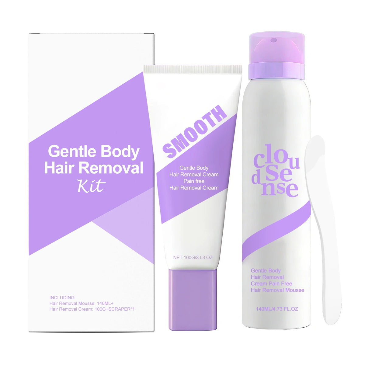 Gentle Hair Removal Cream Set Moisturizing Skin Improve Smoothness Soothing Discomfort Nourishing Pores Refreshing Pore Shrink Calming Hair Removal Set