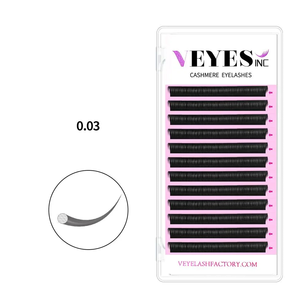 VEYESINC Cashmere Lashes Faux Mink 8-16mm Mix Individual Volume Lashes Soft Natural Lash Extensions Makeup