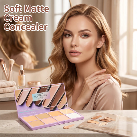 Zephoco Soft Matte Cream Concealer Long Lasting Waterproof Matte Reduces Dark Circles Improve Skin Redness Smooth Transparent Makeup