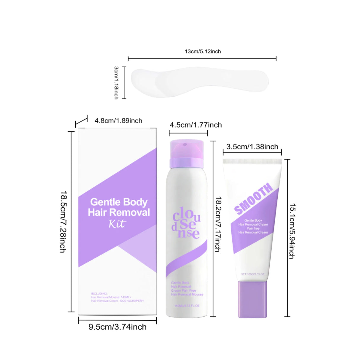 Gentle Hair Removal Cream Set Moisturizing Skin Improve Smoothness Soothing Discomfort Nourishing Pores Refreshing Pore Shrink Calming Hair Removal Set