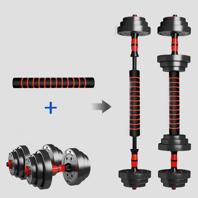 Adjustable Dumbbell Barbell Set Anti Slip Grip Home Gym