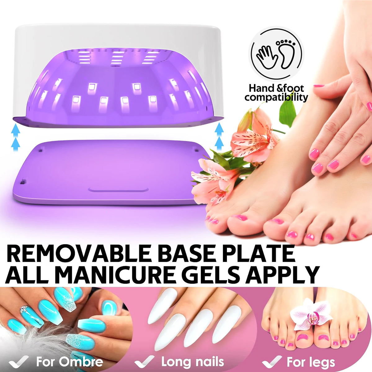 Rechargeable UV LED Nail Lamp LCD Display And Auto Sensor