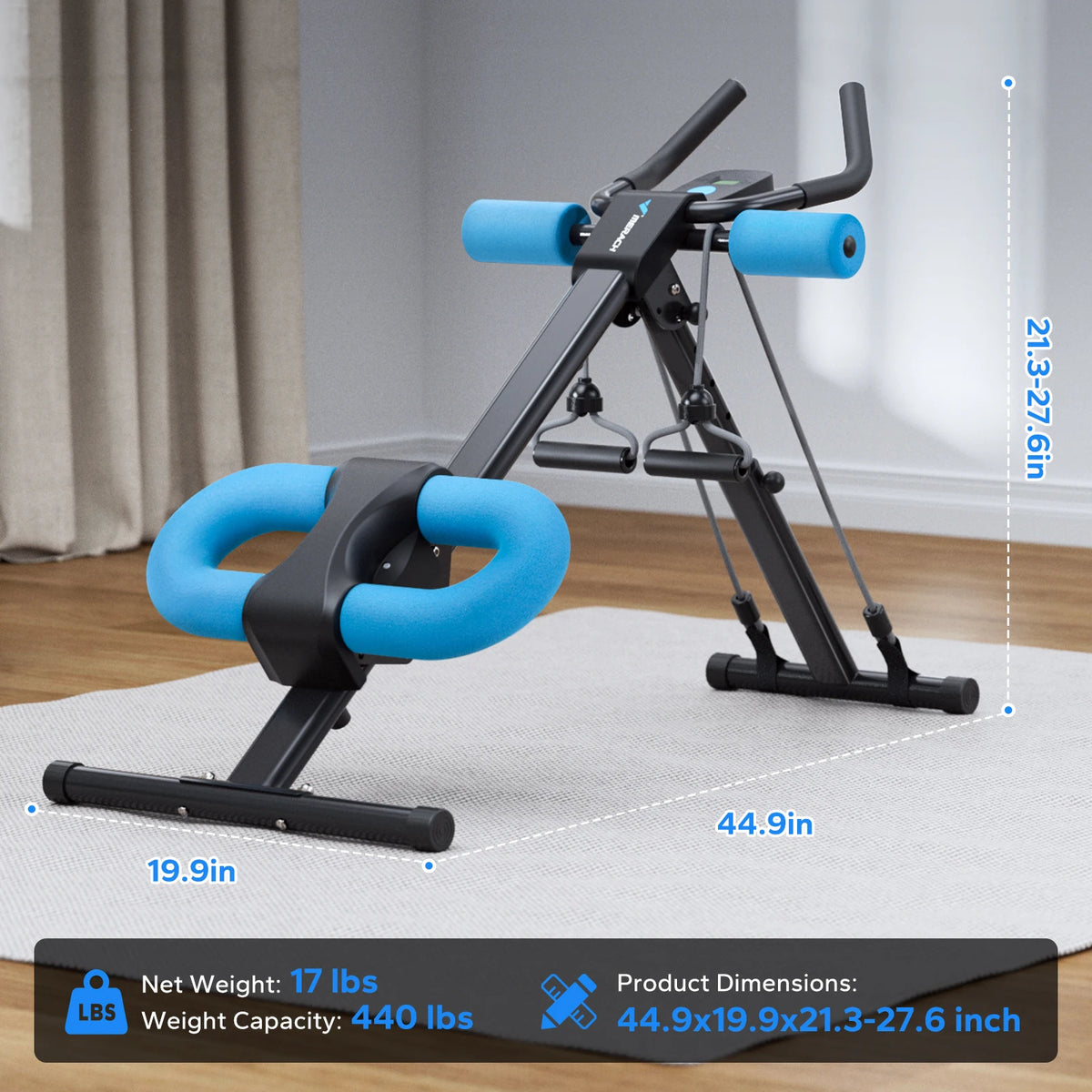 MERACH Adjustable Abdominal Trainer Foldable Core Exercise Machine