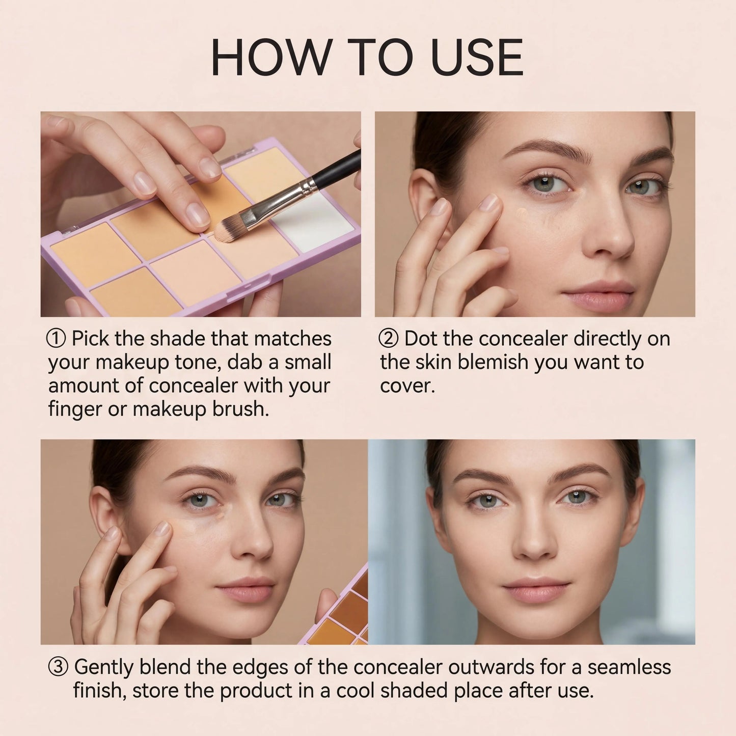 Zephoco Soft Matte Cream Concealer Long Lasting Waterproof Matte Reduces Dark Circles Improve Skin Redness Smooth Transparent Makeup