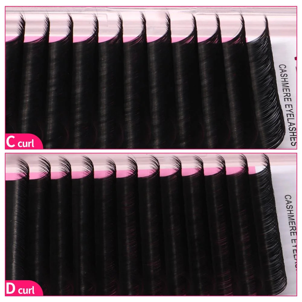 VEYESINC Cashmere Lashes Faux Mink 8-16mm Mix Individual Volume Lashes Soft Natural Lash Extensions Makeup