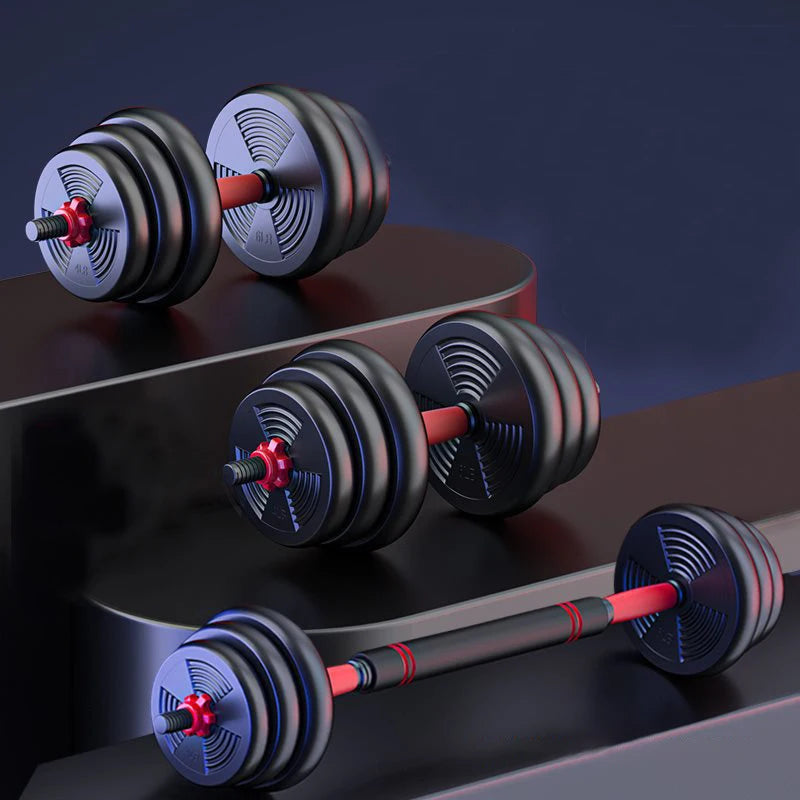Adjustable Dumbbell Barbell Set Anti Slip Grip Home Gym