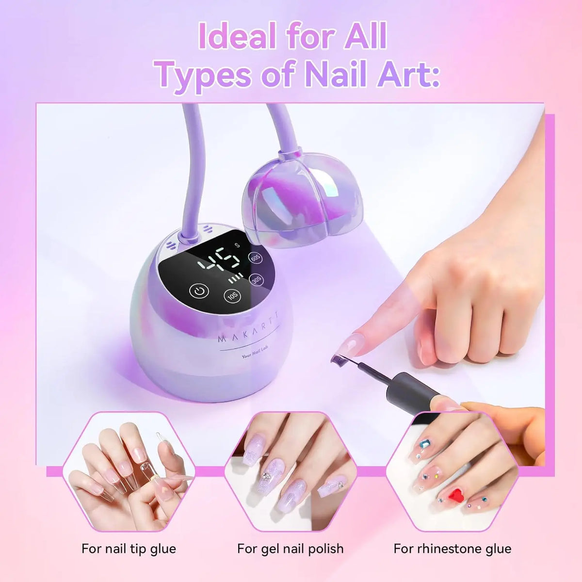 Makartt Cordless Gooseneck UV LED Nail Lamp With Auto Sensor