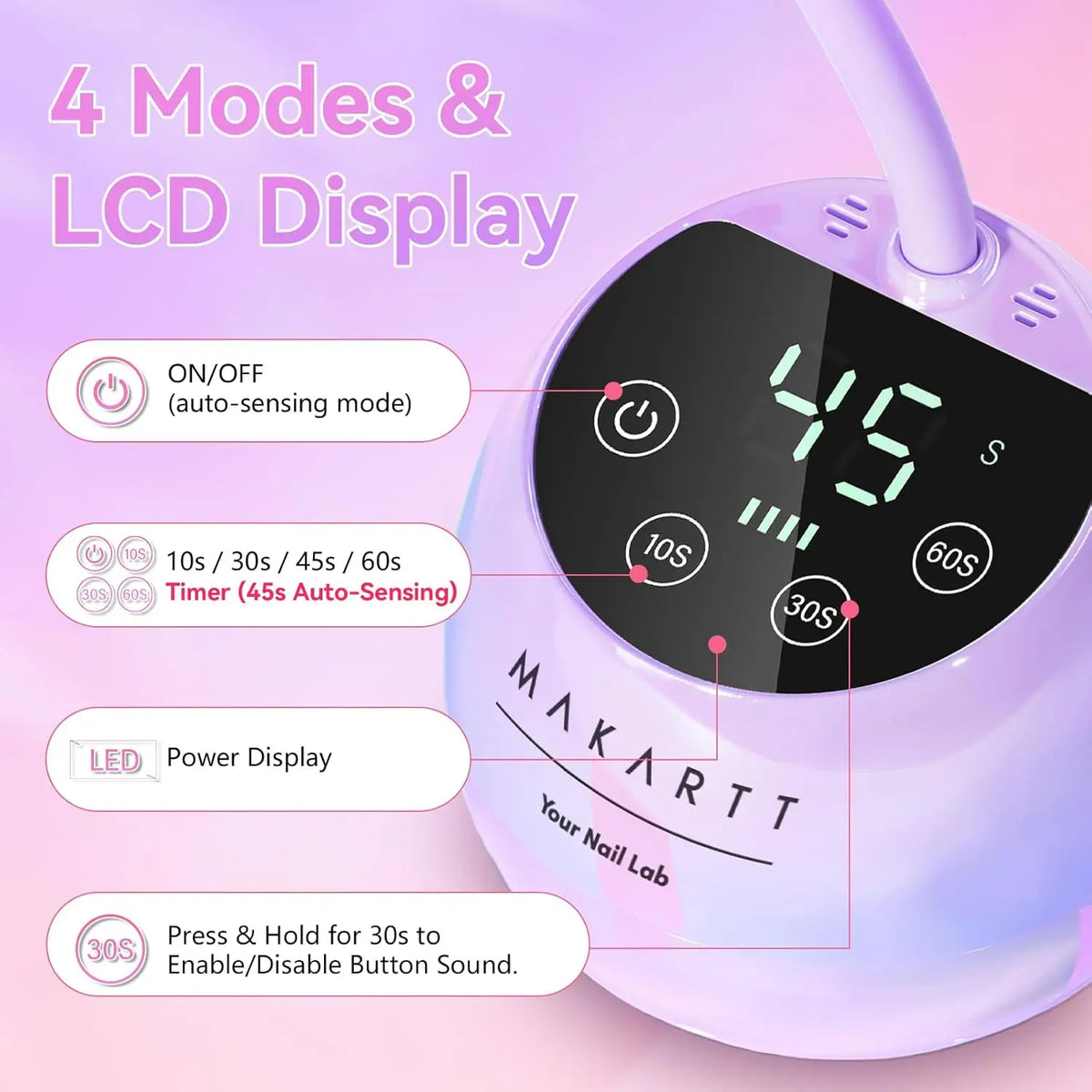 Makartt Cordless Gooseneck UV LED Nail Lamp With Auto Sensor