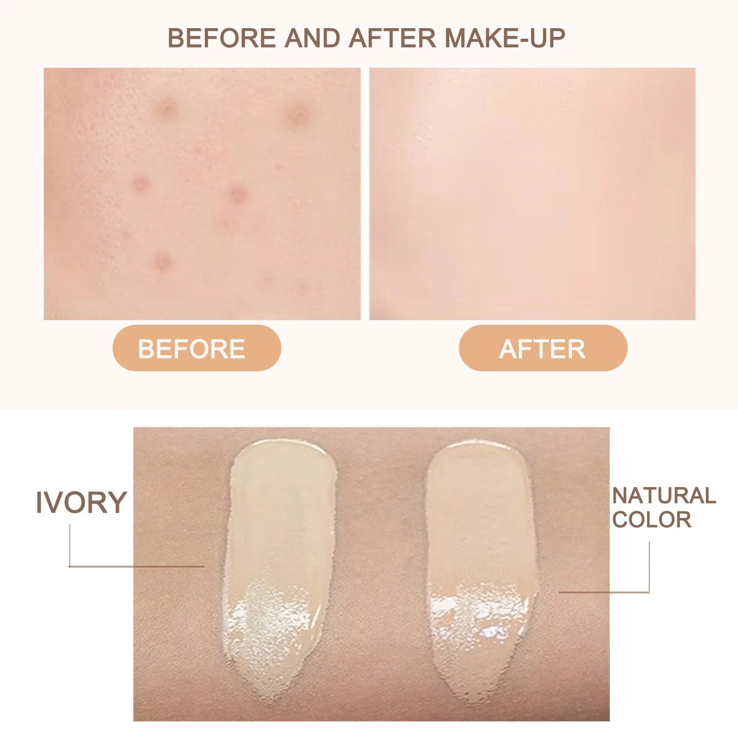 Eelhoe Set Up Foundation Make-Up Cover Face Natural Whiten Moisturize Oil Control Waterproof Bright Color Foundation Make-Up