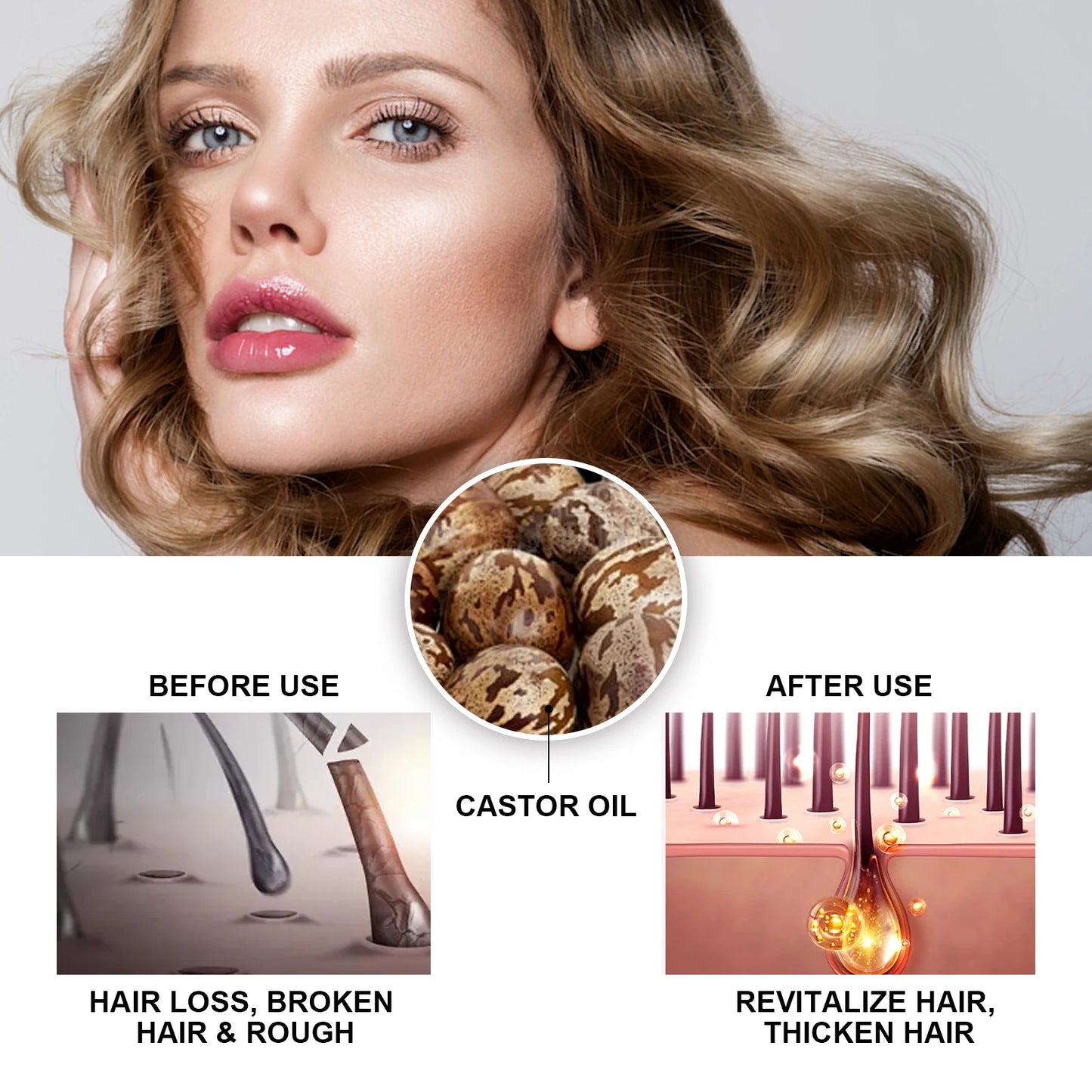 Hoegoa Castor Oil Hair Thickening Serum For Scalp Care