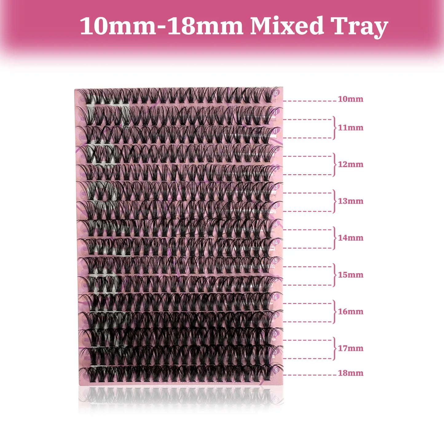 320PCS DIY Cluster Lashes Kit Fierce 30D | 10-18mm Mixed Dense Manga Lash Clusters | D Curl Fluffy Individual Cluster Lashes with Bond and Seal | Waterproof Long-Lasting Home Makeup