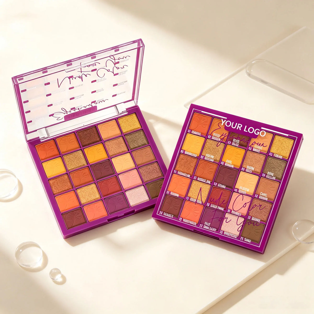 Highly Pigmented 25 Grid Eyeshadow Palette, Smooth Blendable Matte Metallic Shimmer Warm Orange Brown Shades, Long Lasting Eye Makeup for Makeup Lovers