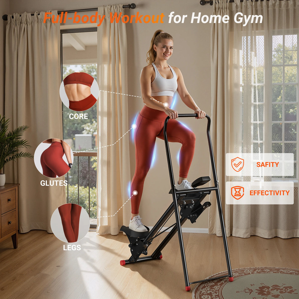 MERACH Foldable Stair Stepper With Handlebar And Adjustable Resistance