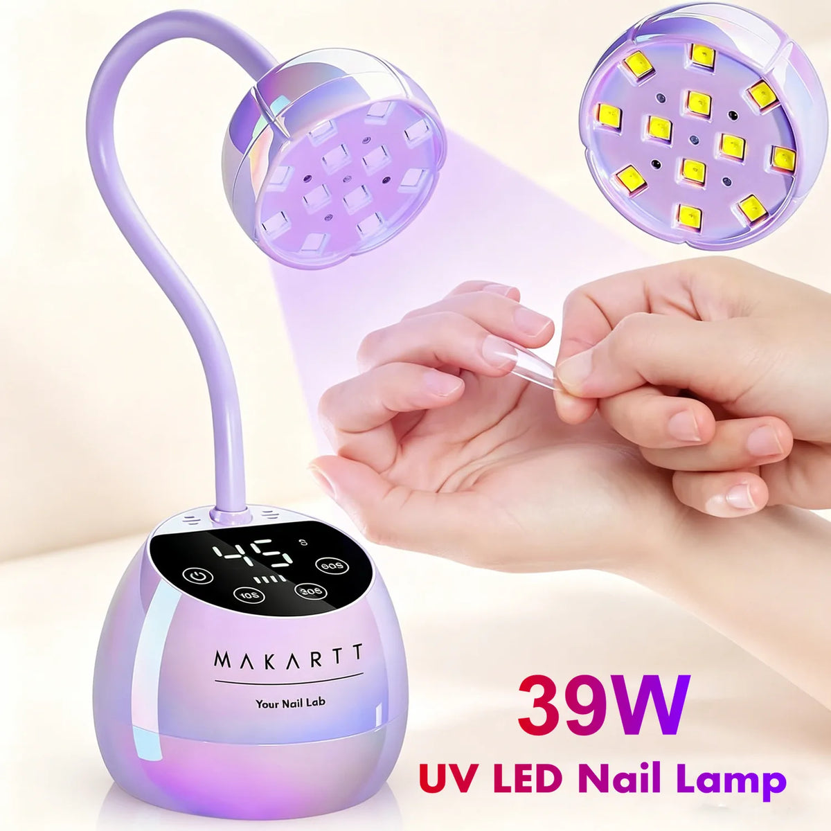 Makartt Cordless Gooseneck UV LED Nail Lamp With Auto Sensor