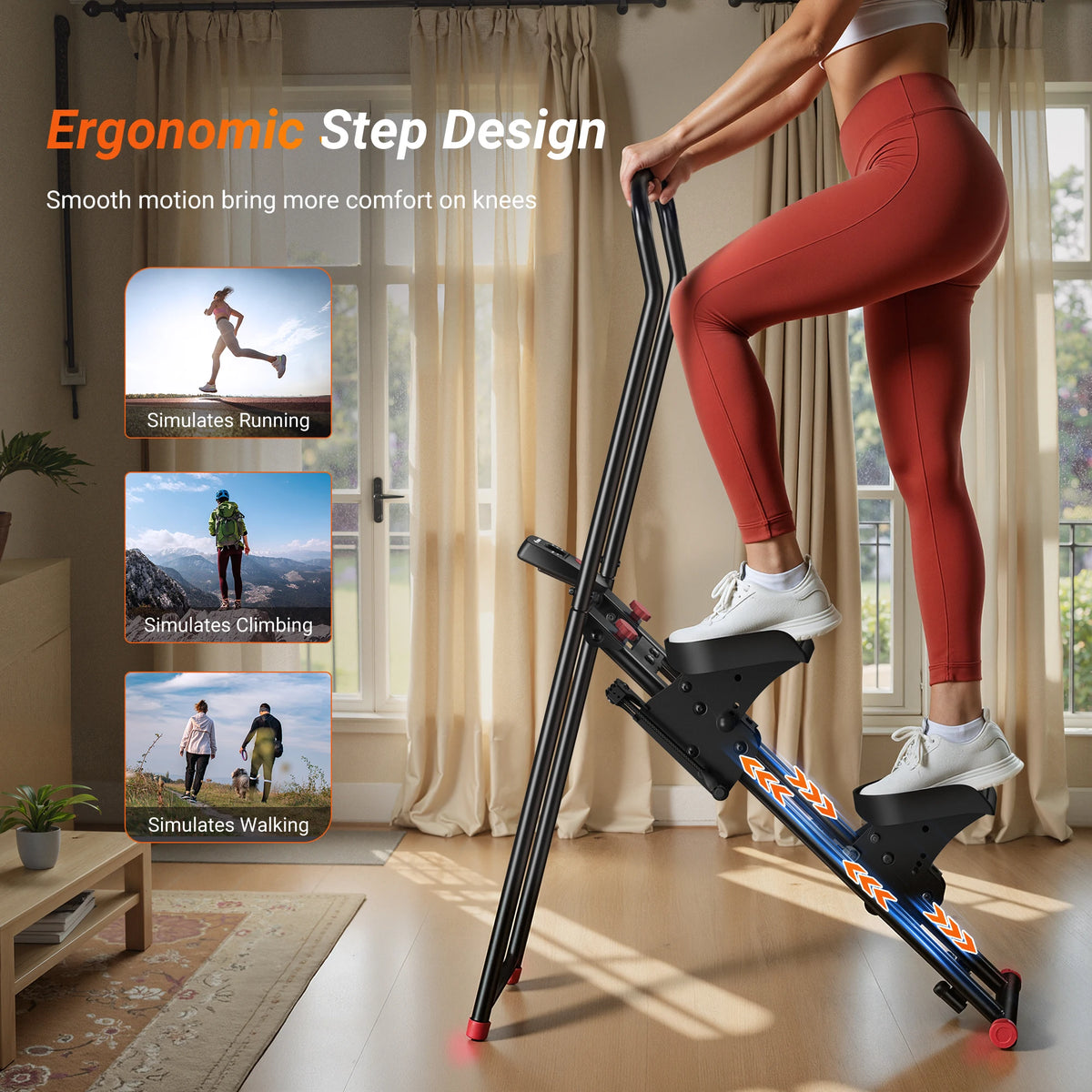 MERACH Foldable Stair Stepper With Handlebar And Adjustable Resistance