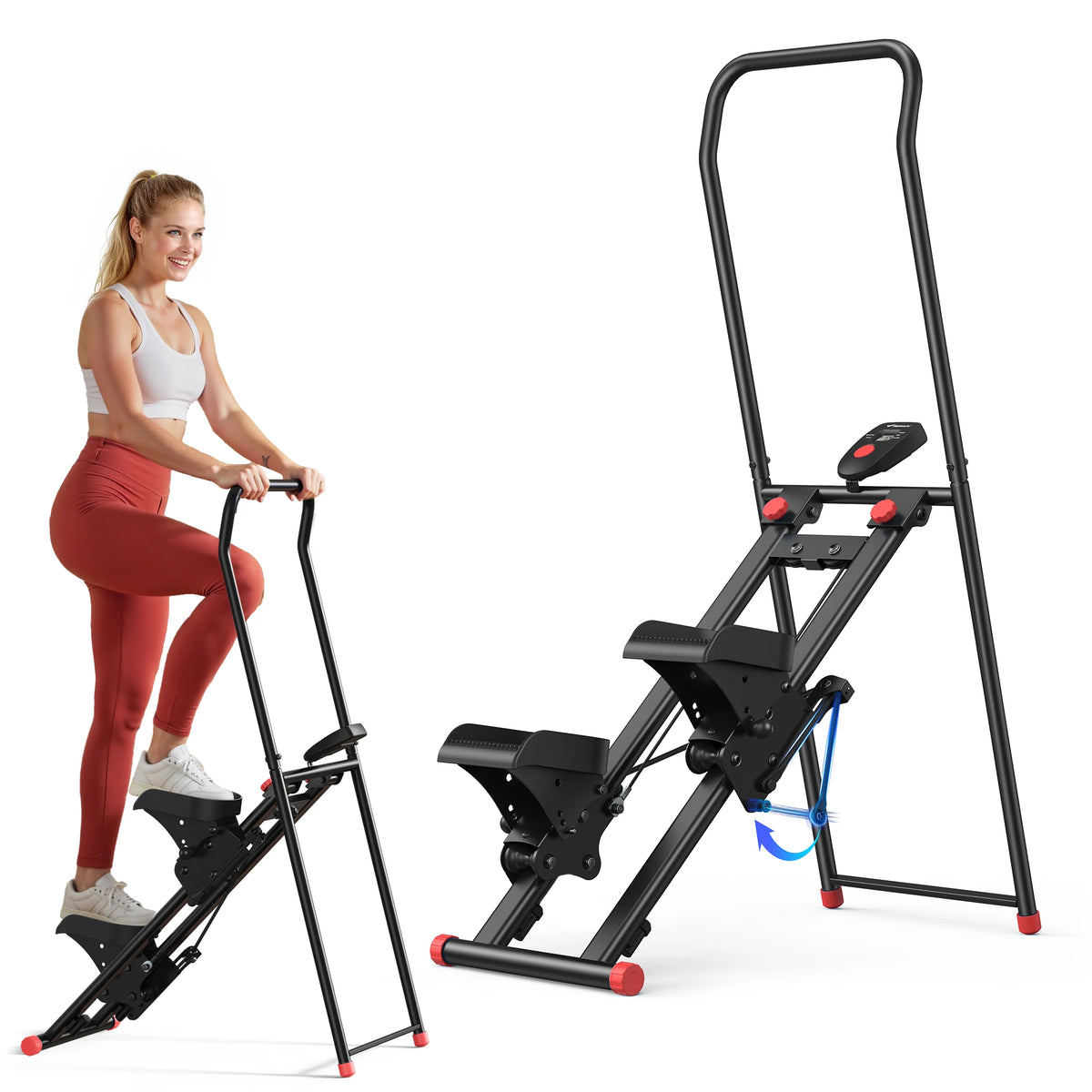 MERACH Foldable Stair Stepper With Handlebar And Adjustable Resistance