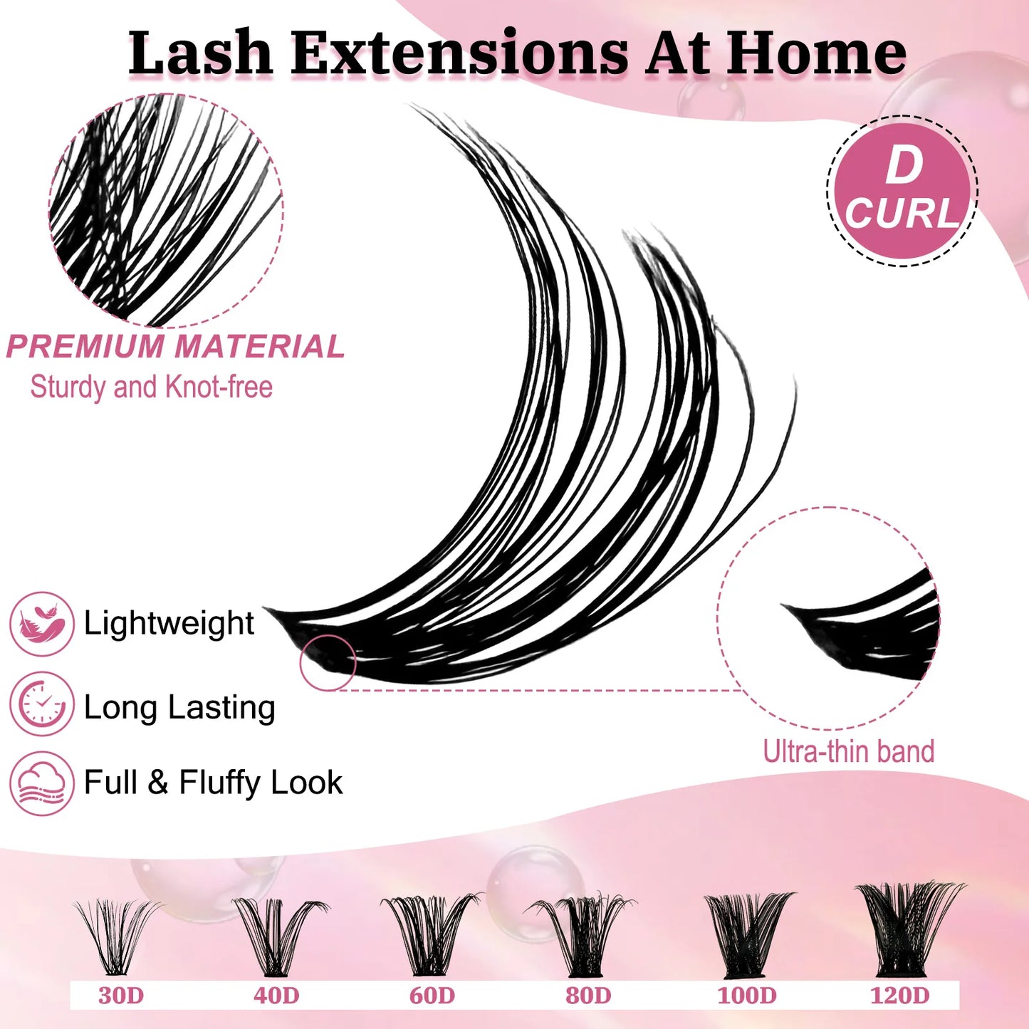 320PCS DIY Cluster Lashes Kit Fierce 30D | 10-18mm Mixed Dense Manga Lash Clusters | D Curl Fluffy Individual Cluster Lashes with Bond and Seal | Waterproof Long-Lasting Home Makeup