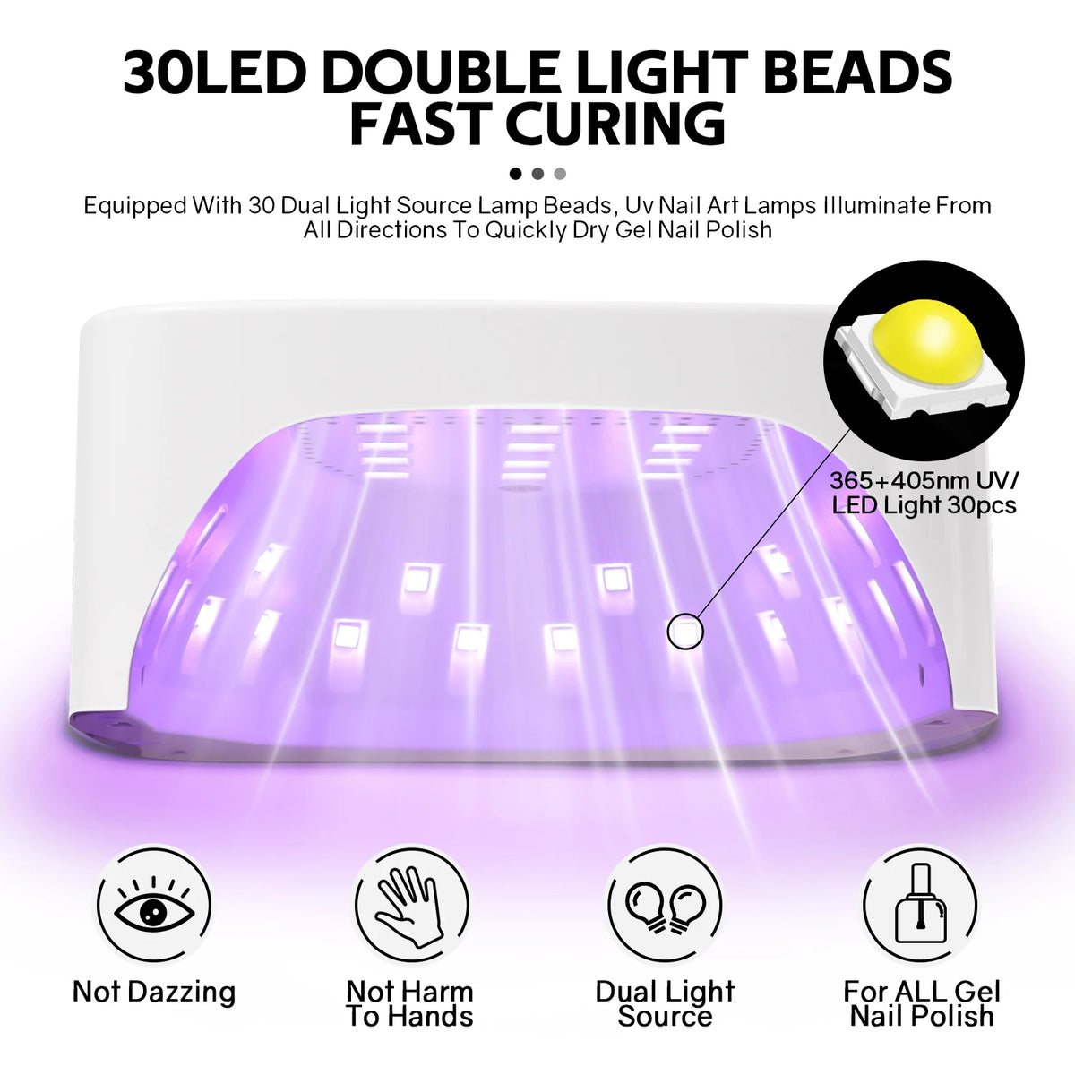 Rechargeable UV LED Nail Lamp LCD Display And Auto Sensor