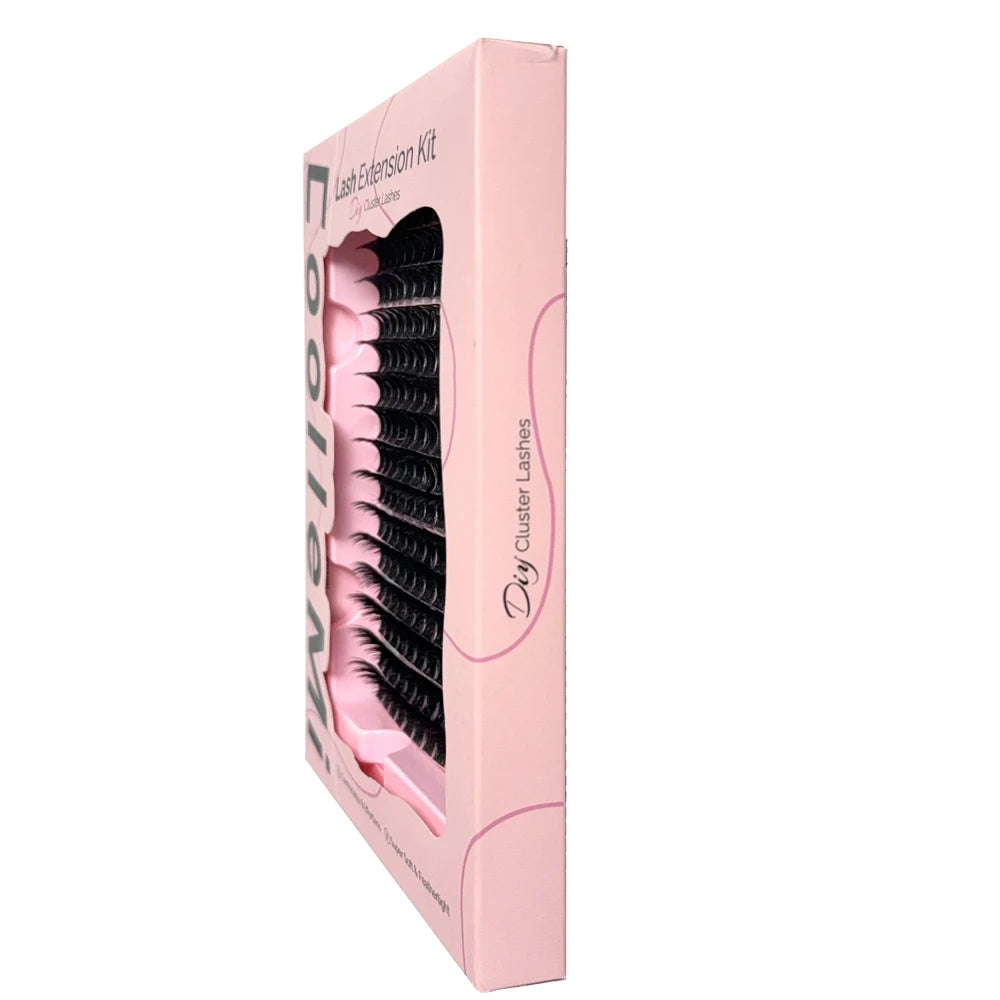 320PCS DIY Cluster Lashes Kit Fierce 30D | 10-18mm Mixed Dense Manga Lash Clusters | D Curl Fluffy Individual Cluster Lashes with Bond and Seal | Waterproof Long-Lasting Home Makeup