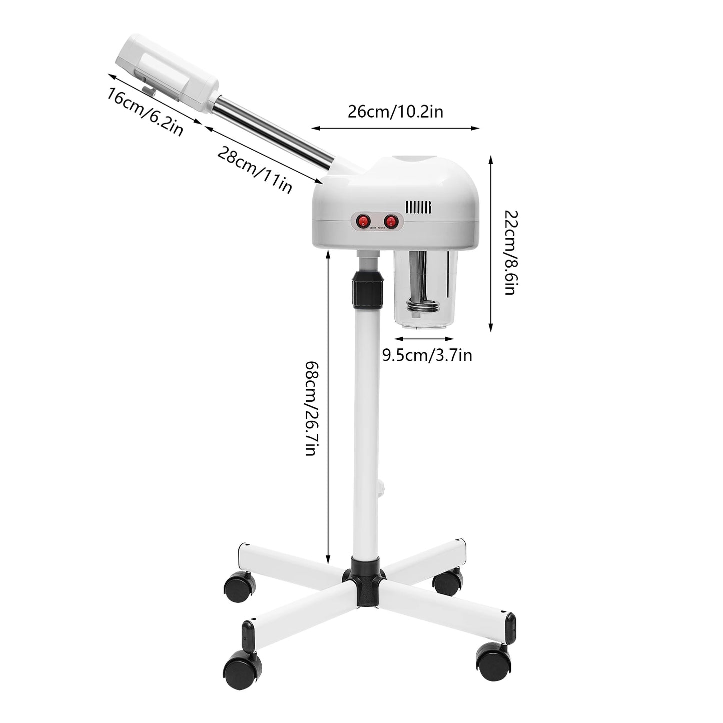 750ML Professional Facial Steamer, 800W Adjustable Skin Care Equipment, Steamer for Salon Beauty and Spa Shop