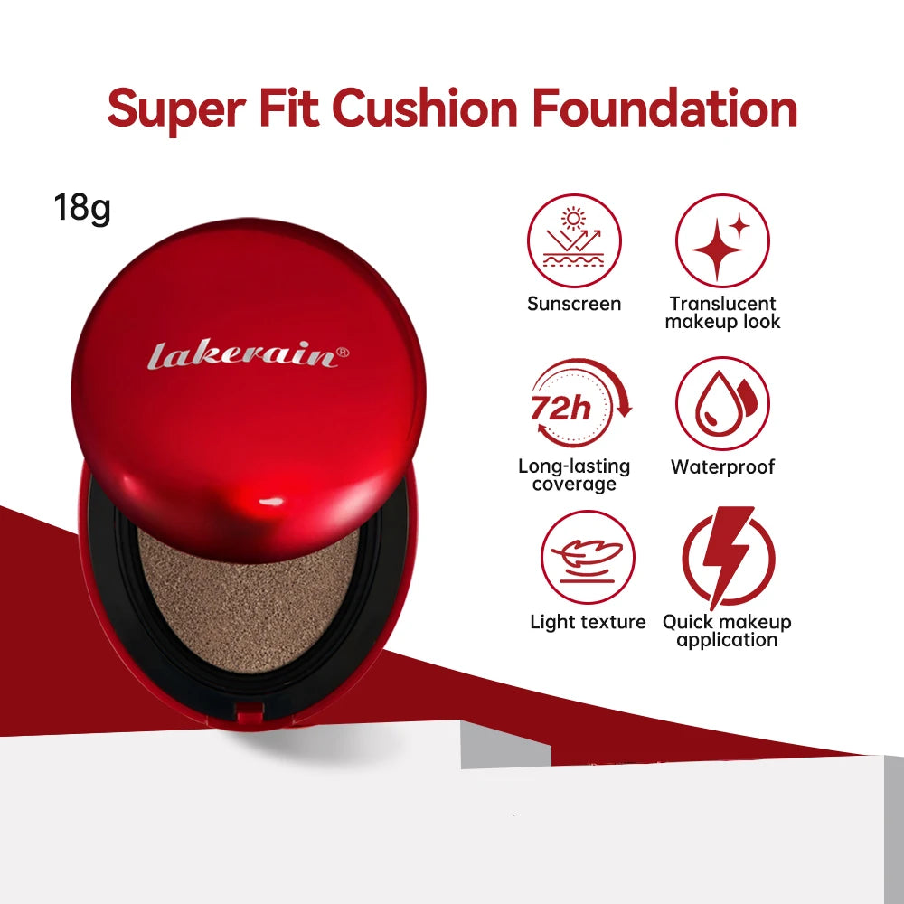 Long-Lasting Waterproof Air Cushion Foundation Sunscreen Lightweight Translucent Full Coverage Quick Daily Facial Makeup Glow