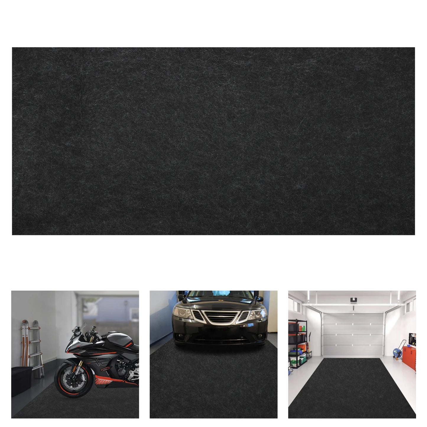 Garage Non-slip Mat Non-woven Cloth PE Dark Grey waterproof Floor Protection Mat for Garage Warehouse Workshop