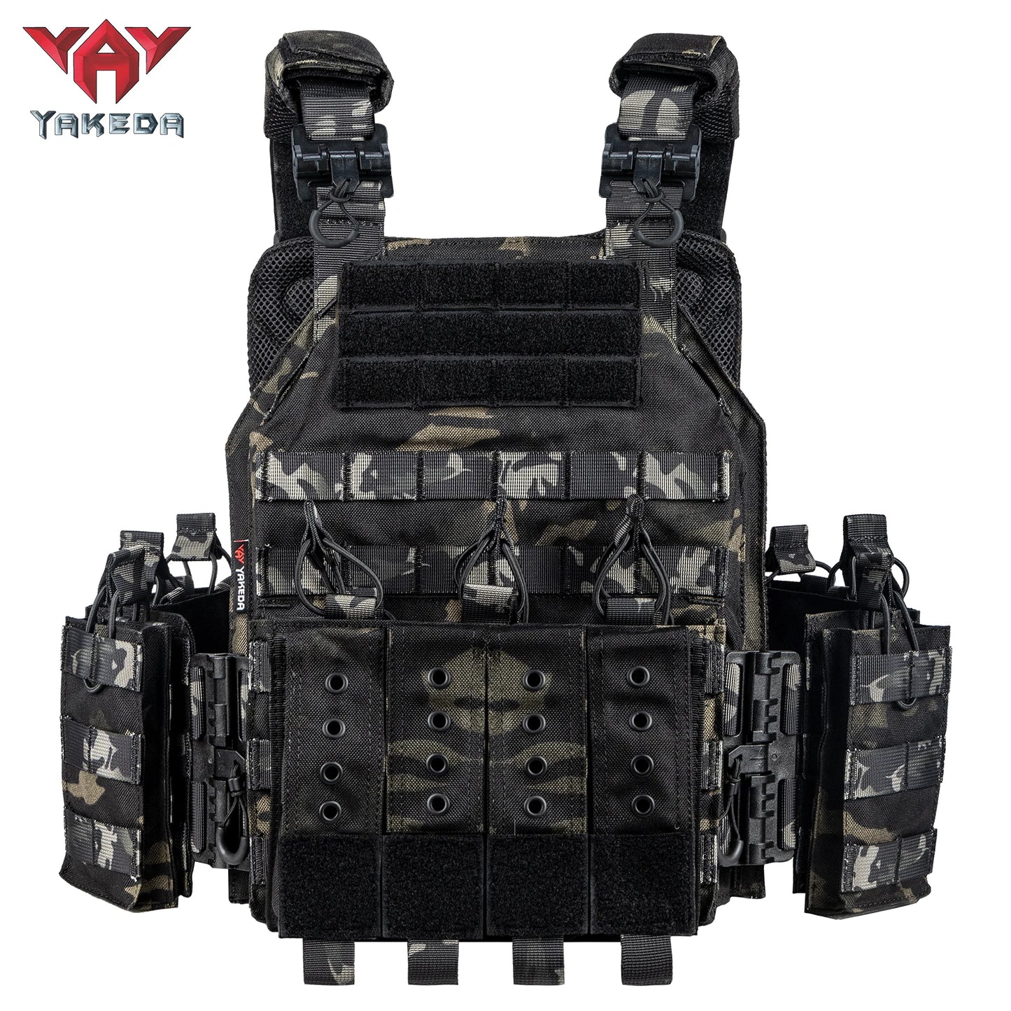 YAKEDA Quick Release 1000D Nylon Tactical Outdoor Vest With Adjustable and Molle System for Airsoft Hunting