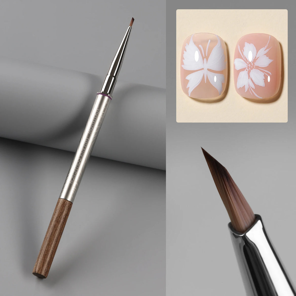 YOKEFELLOW Nail Art Brush Set With Interchangeable Gel Design Heads