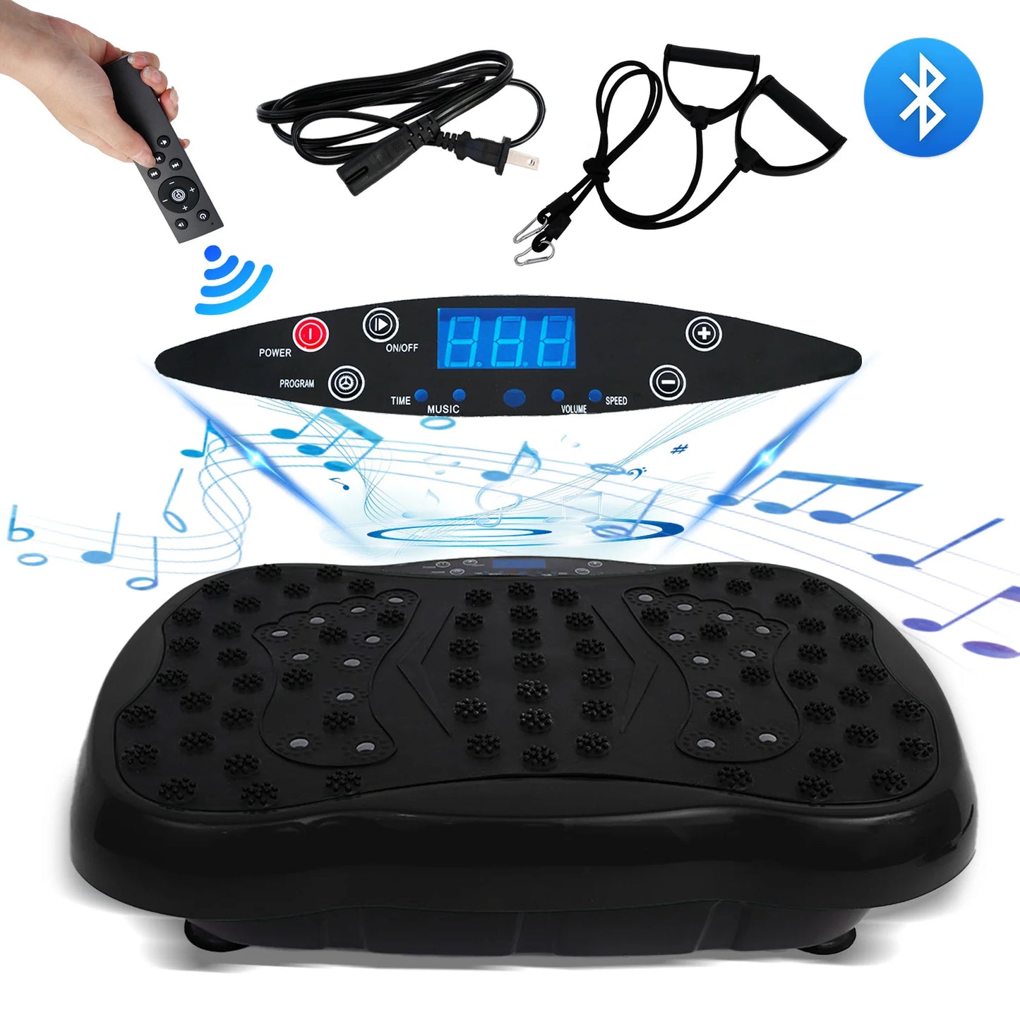 Full-Body Vibration Plate Exercise Machine With Resistance Bands