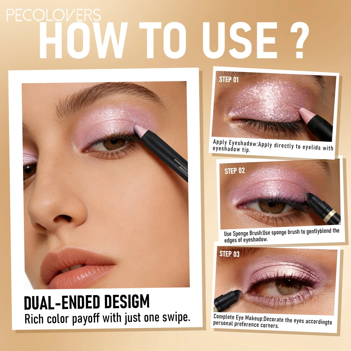 6PCS/SET 2 In 1 Double Head Eyeshadow Pencils,Water Resistant,Non Greasy Cream Formula,Rich Color Payoff,Glitter & Matte Dual Finishes,No Powder Fallout,Beginner Friendly Portable Eye Stick Set For Everyday Beauty Looks