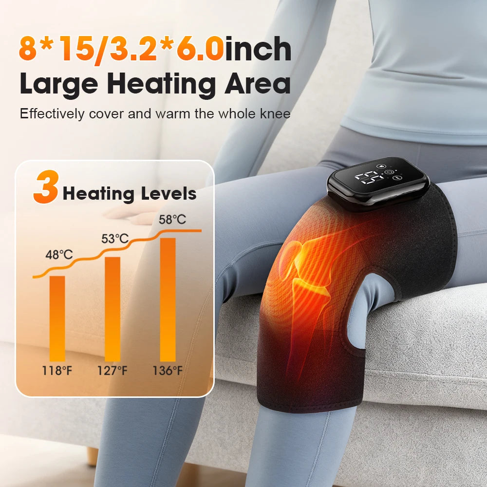 Afdeal Electric Heated Vibration Knee Massage Pad With Hot Compress