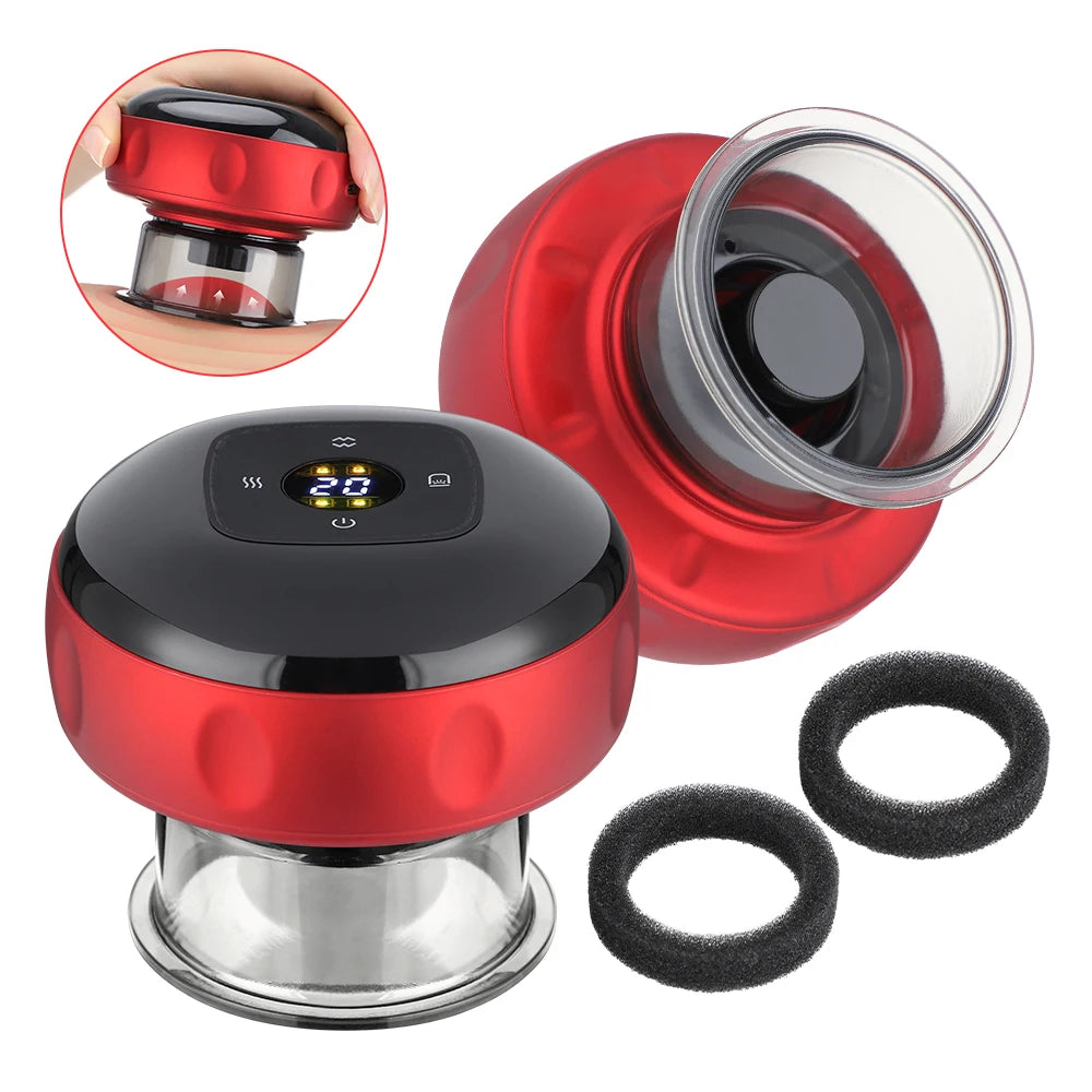 Intelligent Heating Vacuum Cupping Massager With LCD Display And USB Charge