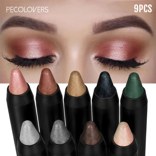 9PCS/SET Dual Head Eyeshadow Stick Set,Soft Cream Surface,Stable Daily Wear,Assorted Cool Warm Colors,Uniform Color Payoff,Compact Carry Structure,Multi-Occasion Eye Beauty Tool For Travel Daily Styling