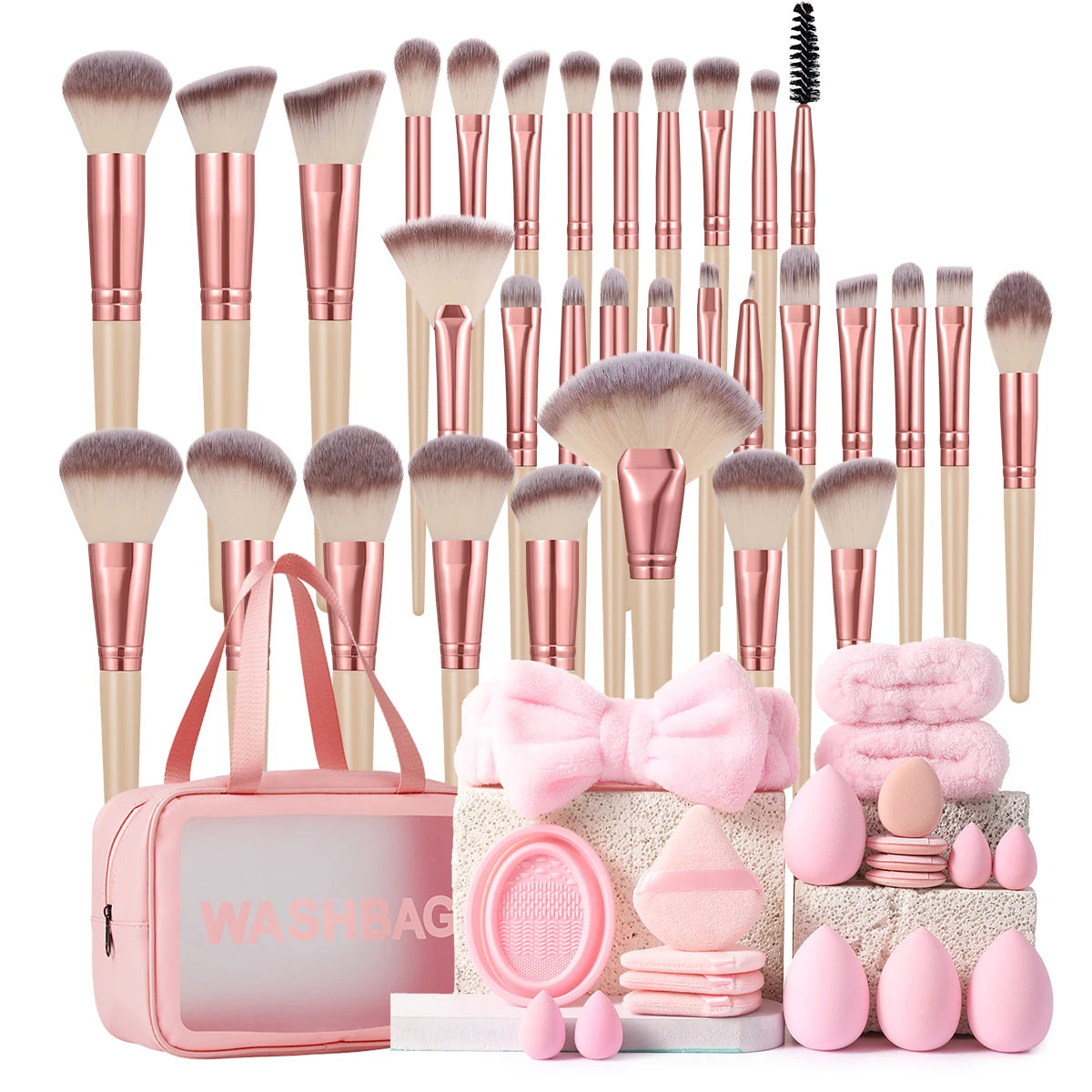 Complete Makeup Brush and Sponge Tools Set for Beauty Routines