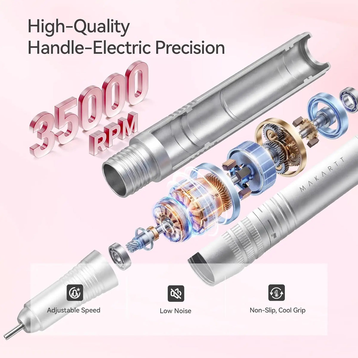 Makartt Rechargeable Electric Nail Drill With LED Display