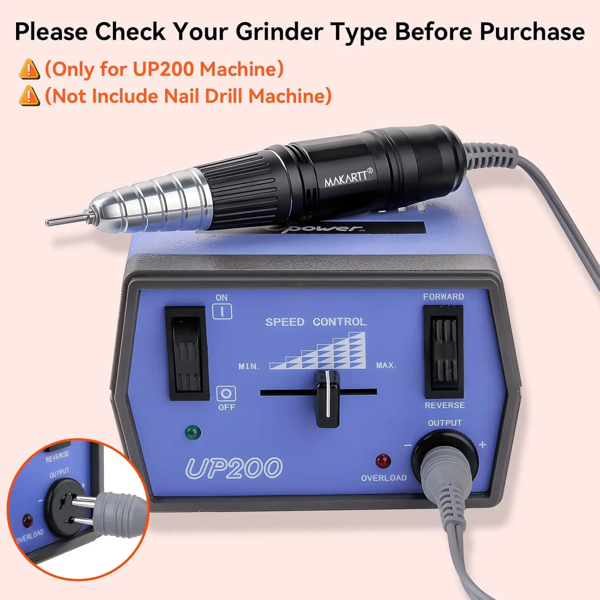Makartt Professional Electric Nail Drill Handpiece Replacement for UP200