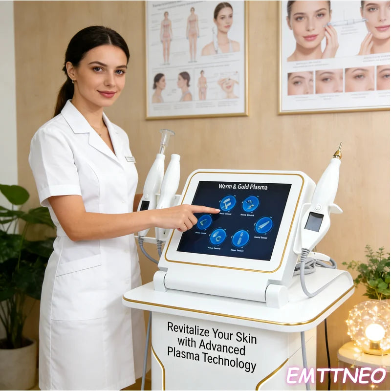 6 in 1 Cold Warm Eyelid Lifting Fibroblast Ozone Jet Plasma Pen Machine for Scar Removal Anti-Wrinkle Facial Treatment