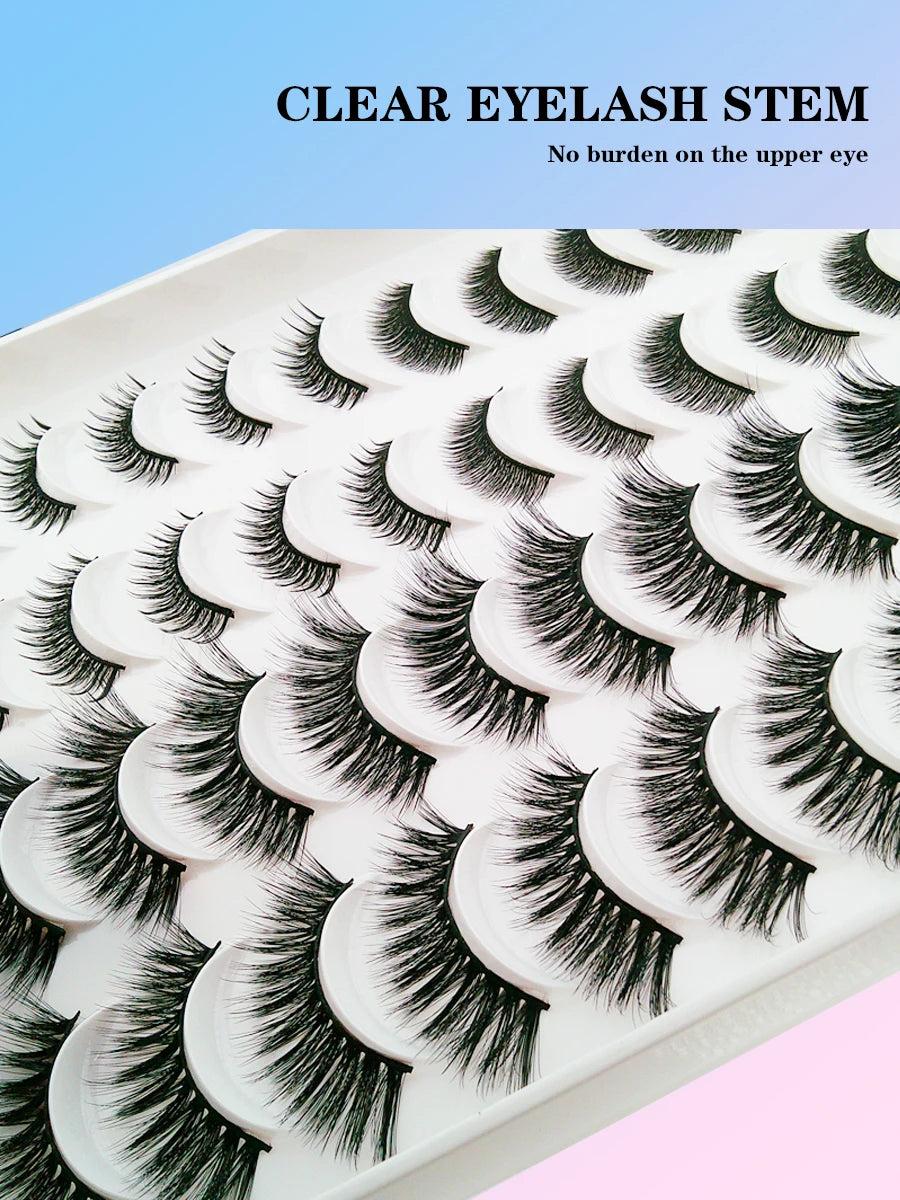 20 pairs of false eyelashes20PC4EYE265  light and soft, repeatedly used, thick and big eyes, easy to wear